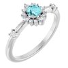Sterling Silver Blue Zircon and .167 CTW Diamond Ring Ref. 15641486